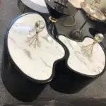 Molecule Nesting Gold Steel With Glass Top Coffee Table - Image 6