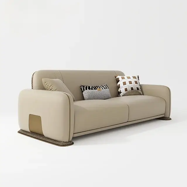 Panecea Luxurious Suede leather Sofa: Elegant 5-Seater Living Room Set - Image 3