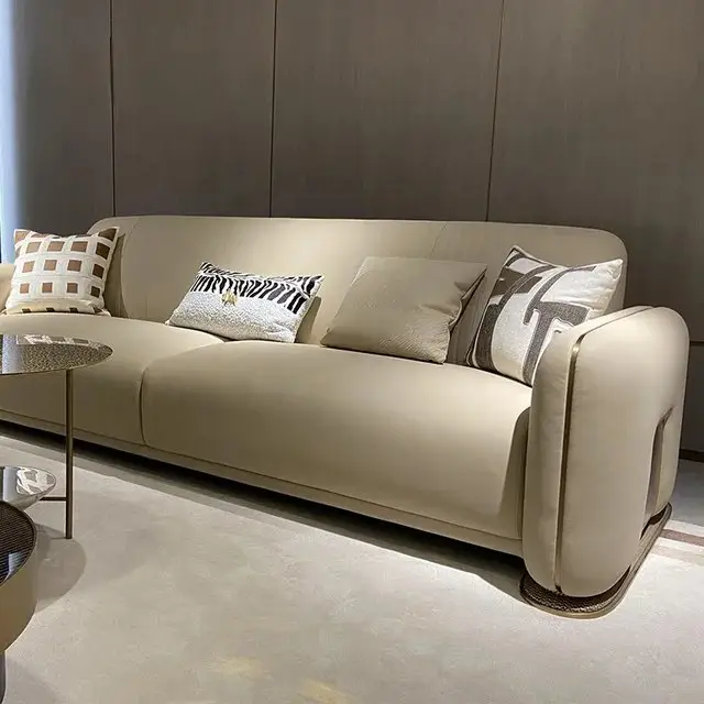 Panecea Luxurious Suede leather Sofa: Elegant 5-Seater Living Room Set - Image 8