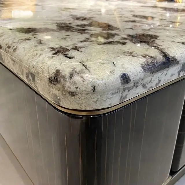 Pluto Luxe Modern Style Italian Marble Top and Gold Finish Coffee Table - Image 5