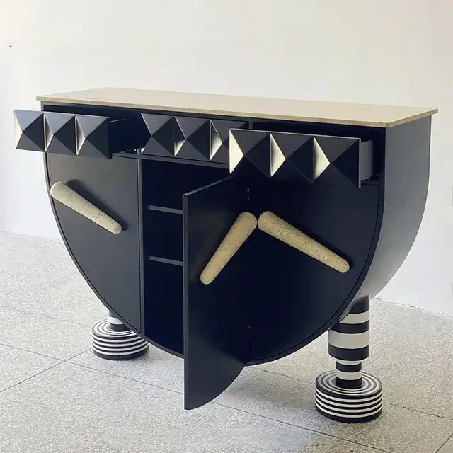 Chicago dreams Tribal Artwork Console Table With Marble Top - Image 6