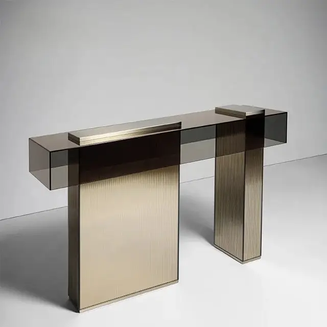 Sawanna Gold Legs Acrylic top Console Table - Image 6