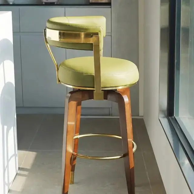 Zullu Sheesham Wood Bar Chair | Bar Stool | Cafe Designer Chair - Image 2