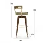 Zullu Sheesham Wood Bar Chair | Bar Stool | Cafe Designer Chair - Image 5