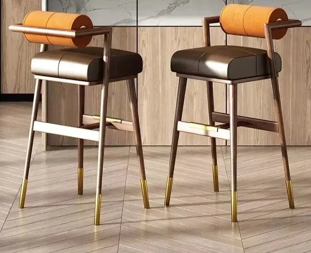 Harbor Sheesham Wood Bar Chair | Bar Stool | Cafe Designer Chair - Image 4