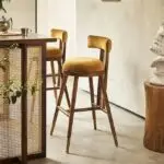 Himba Sheesham Wood Cane Bar Chair | Bar Stool | Cafe Designer Chair