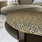Saturn Luxe Modern Style Italian Marble Top and Gold Finish Coffee Table - Image 2