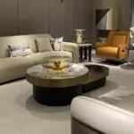 Saturn Luxe Modern Style Italian Marble Top and Gold Finish Coffee Table - Image 5