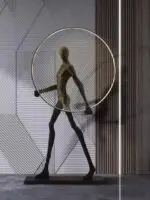 Satana Modern Black Man Floor Lamp - Image 9