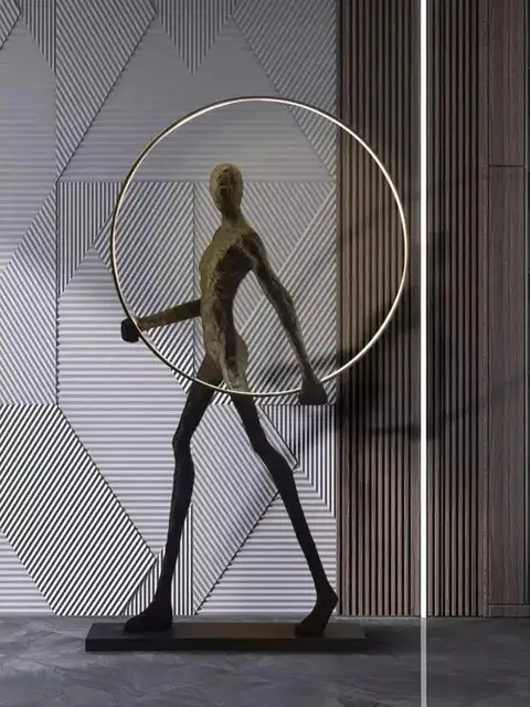 Satana Modern Black Man Floor Lamp - Image 9