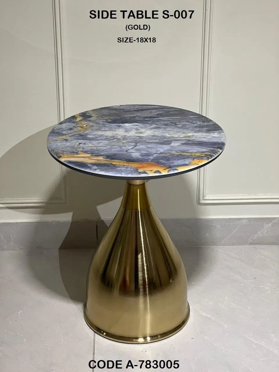 Xansa Stainless Steel Gold Legs Table - Image 2