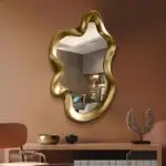 Asymmetrical Luxurious Elegant Gold Wall Mirror
