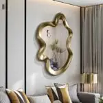 Asymmetrical Luxurious Elegant Gold Wall Mirror - Image 5