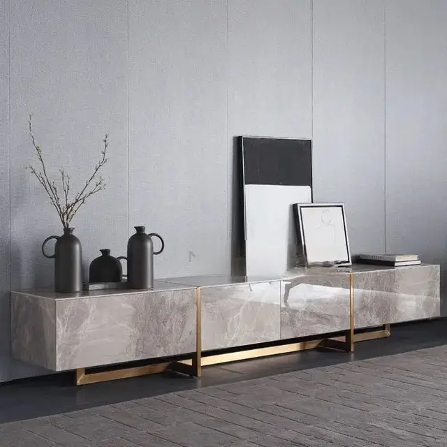 658fd428-f244-45d0-8b2a-f87682041dcb-1_all_42017.jpg Merissa TV Cabinet Stainless Steel Golden Leg + Faux Marble Top - Image 1