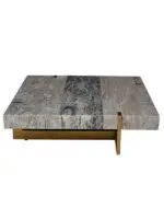 Blue Nile Modern Multi Marble Coffee Table Stainless Steel - Image 5