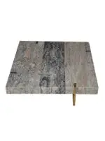 Blue Nile Modern Multi Marble Coffee Table Stainless Steel - Image 6