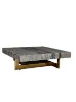 Blue Nile Modern Multi Marble Coffee Table Stainless Steel - Image 3