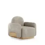 LuxeTouch Velvet Upholstered Accent Chair with Gold Chrome Stainless Steel Frame - Image 4