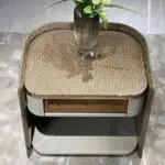 Townhall Veneere Sheesham wood Contemporary Bed Side Table Pair - Image 2
