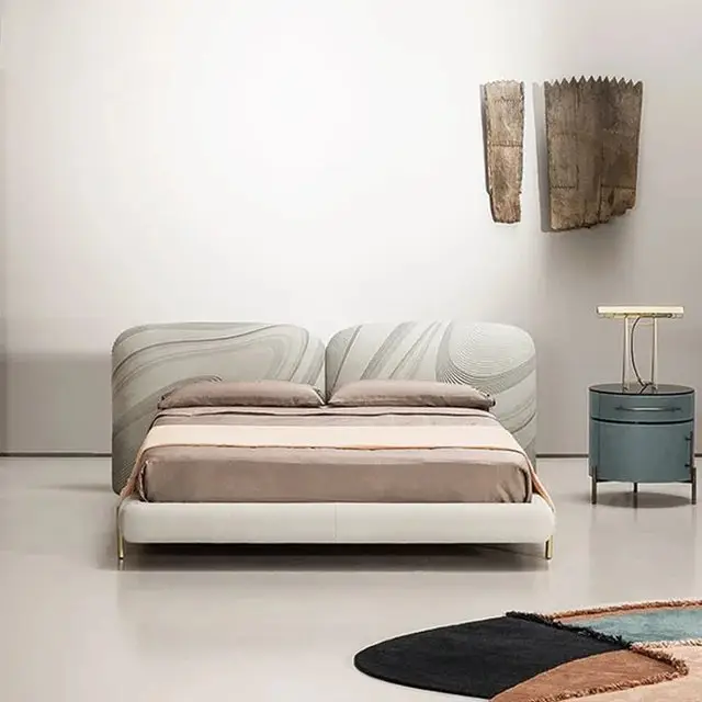 Miraj pink Contemporary Minimalist style Velvet Upholstered King Size Bed Low Profile - Image 3