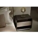 FerraD Leatherette Sheesham wood Contemporary Bed Side Table Pair - Stylish & Functional - Image 4