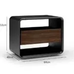 FerraD Leatherette Sheesham wood Contemporary Bed Side Table Pair - Stylish & Functional - Image 3