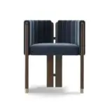 Bristol Stainless Steel and Golden Leg Dining Table and 6 chairs Set - Image 5