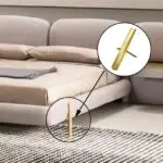Miraj Beige Contemporary Minimalist style Velvet Upholstered King Size Bed Low Profile - Image 6