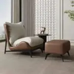 LuxeComfort Contemporary Leatherette Leisure Chair with Ottoman - Ultimate Relaxation