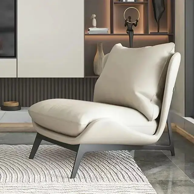 LuxeComfort Contemporary Leatherette Leisure Chair with Ottoman - Ultimate Relaxation - Image 2