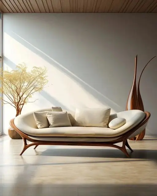 Kimi Japanese-Inspired Sheesham Wood Velvet Sofa - Elevate Your Living Space with Style and Comfort - Image 8