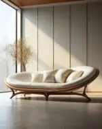 Kimi Japanese-Inspired Sheesham Wood Velvet Sofa - Elevate Your Living Space with Style and Comfort - Image 2