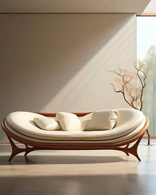Kimi Japanese-Inspired Sheesham Wood Velvet Sofa - Elevate Your Living Space with Style and Comfort - Image 4