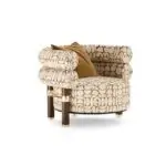 Nordic Style round Sofa Chair with Wood Leg | Premium look Accent Chair for Hotel - Image 3