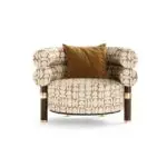 Nordic Style round Sofa Chair with Wood Leg | Premium look Accent Chair for Hotel - Image 2