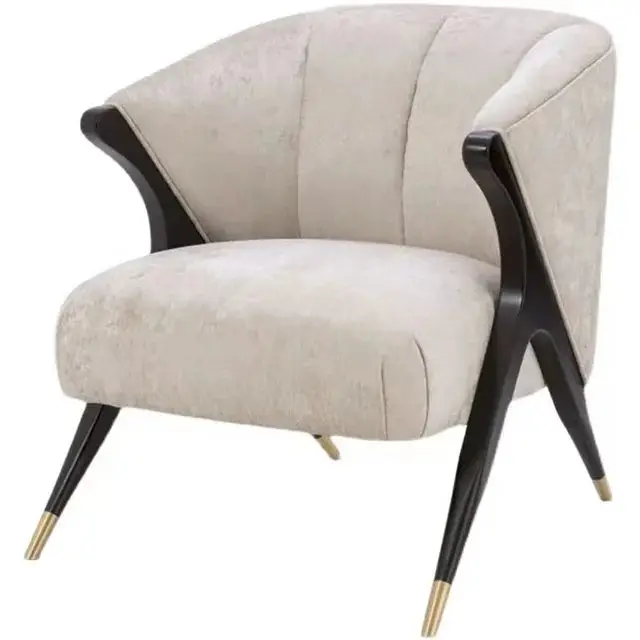 PlushVelvet Contemporary Sheesham Wood Leisure Chair - Ultimate Relaxation - Image 4