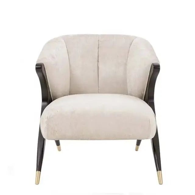 PlushVelvet Contemporary Sheesham Wood Leisure Chair - Ultimate Relaxation - Image 2