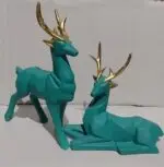 Deer Couple Figurine Contemporary Resin Art Decor - Image 2