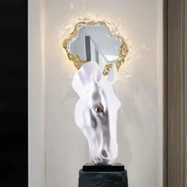 1000065390.jpg Sawannah Horse Figurine Contemporary Resin Art Decor - Image 1