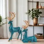 Deer Couple Figurine Contemporary Resin Art Decor - Image 6