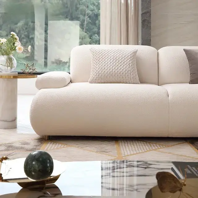 Ralph White Luxurious Velvet leather Sofa: Elegant 5-Seater Living Room Set - Image 2
