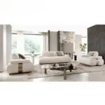 Ralph White Luxurious Velvet leather Sofa: Elegant 5-Seater Living Room Set - Image 4