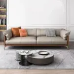 Chile Sofa Set for Living Room | 5 Seater Sofa, Sofa Set - Napper (PU leather, Omega Brown and Grey)