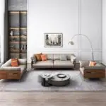Chile Sofa Set for Living Room | 5 Seater Sofa, Sofa Set - Napper (PU leather, Omega Brown and Grey) - Image 2