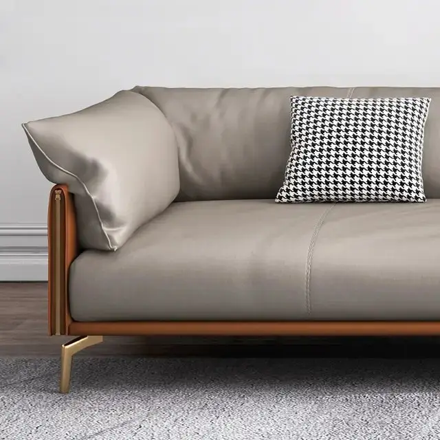Chile Sofa Set for Living Room | 5 Seater Sofa, Sofa Set - Napper (PU leather, Omega Brown and Grey) - Image 3