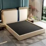 Bellagio Contemporary Leatherette Upholstered Bed and pair of bedside tables - Image 5