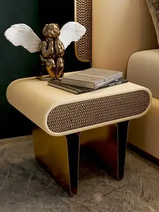 Bellagio Contemporary Leatherette Upholstered Bed and pair of bedside tables - Image 4
