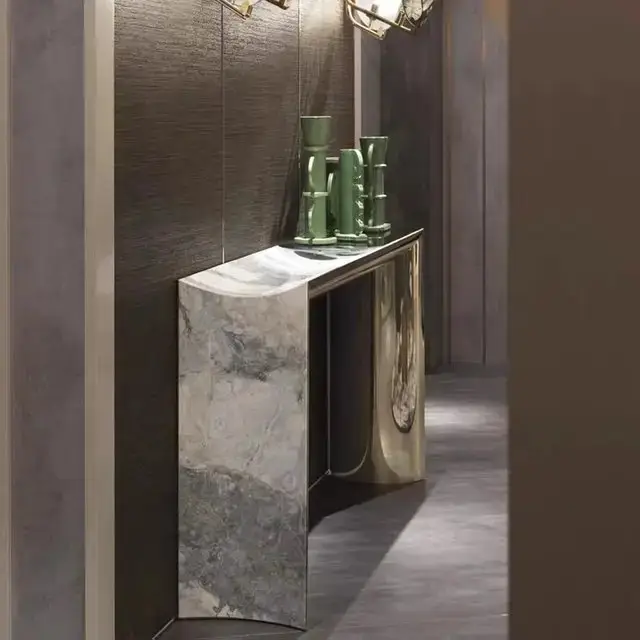 Italy latest luxury exclusive living room customize furniture stainless steel console table - Image 7
