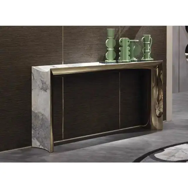 Italy latest luxury exclusive living room customize furniture stainless steel console table - Image 6