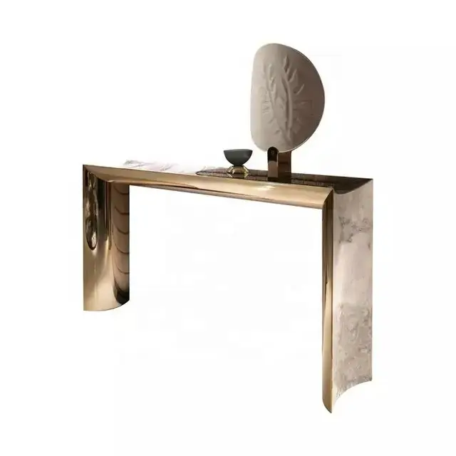 Italy latest luxury exclusive living room customize furniture stainless steel console table - Image 3